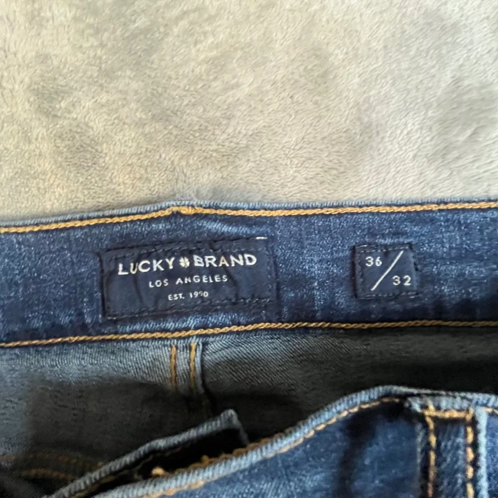 Lucky Brand 412 Athletic Slim Blue Jeans 36x32 (Meas. 39x32) Dark Wash 7MSC006